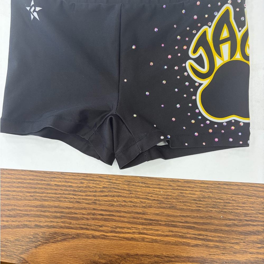 JAGS Kids Black Shorts with Yellow Paw Print